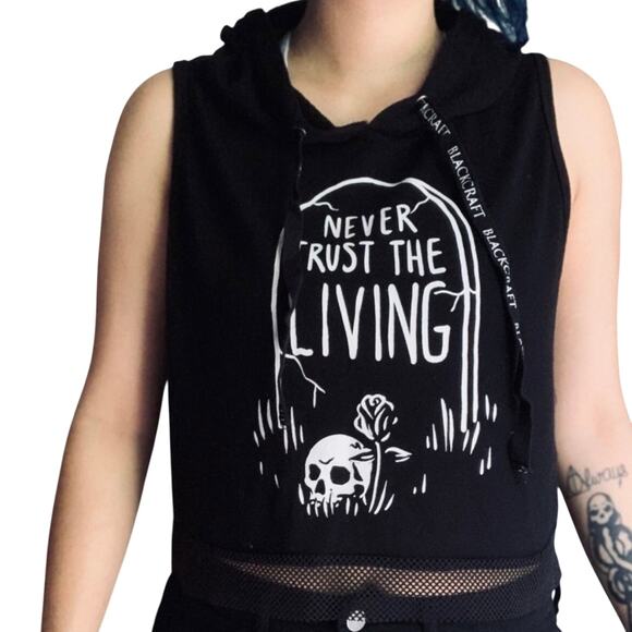 Blackcraft Cult Hot Topic Hoodie Tank Never Trust the Living Size XL - Picture 1 of 6
